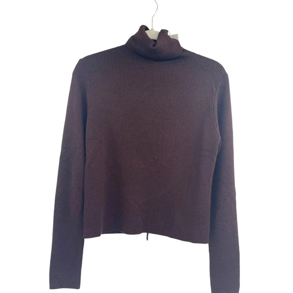 Thakoon Womens Chocolate Brown Open Back Turtleneck Sweater Wool Size S $195 - Picture 5 of 11